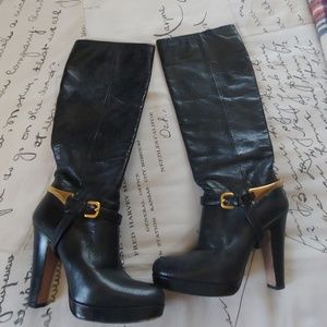 Prada black boots with buckle